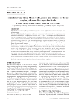Embolotherapy with a Mixture of Lipiodol and Ethanol for Renal