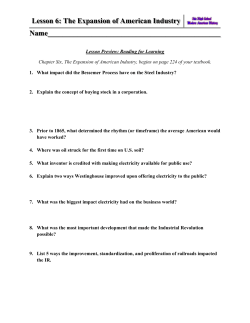 Lesson 6: The Expansion of American Industry