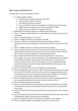Changes to the IDM - Version 4, March 2013