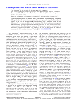 Electric pulses some minutes before earthquake occurrences