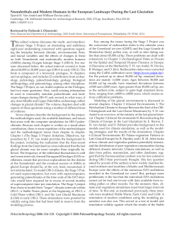 Neanderthals and Modern Humans in the European Landscape