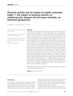 Physical activity and its impact on health outcomes
