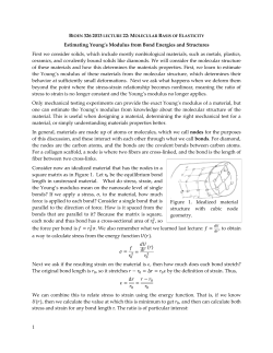 BIOEN 326 2013 Estimating Young`s Modulus from Bond Energies
