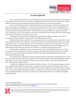 For the Squirrels - Nebraska Extension