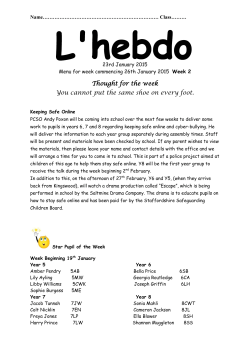 Thought for the week You cannot put the same shoe on every foot.