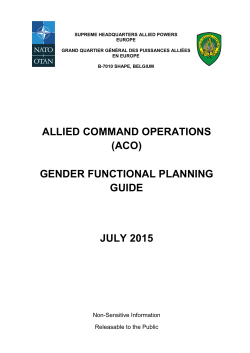 ALLIED COMMAND OPERATIONS (ACO) GENDER FUNCTIONAL