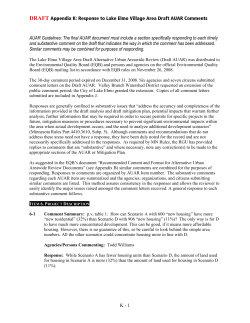 Appendix K Response to Draft AUAR Comment