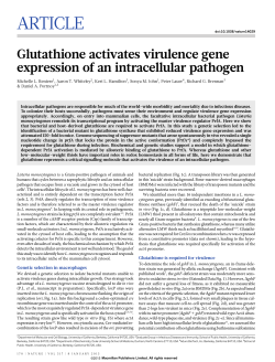 Glutathione activates virulence gene expression of