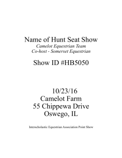 Name of Hunt Seat Show Show ID #HB5050 10/23/16 Camelot