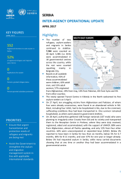 SERBIA INTER-AGENCY OPERATIONAL UPDATE Highlights 552