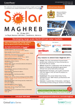 Developing large scale North African solar markets