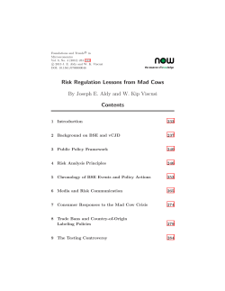 Risk Regulation Lessons from Mad Cows