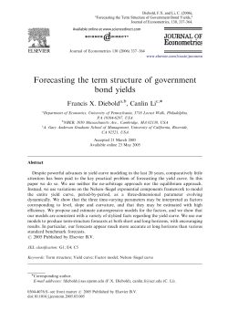 Forecasting the term structure of government bond yields