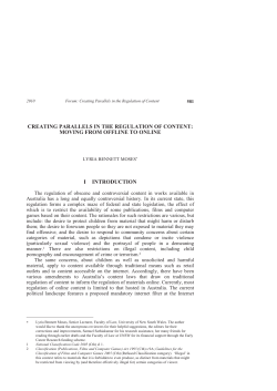 creating parallels in the regulation of content