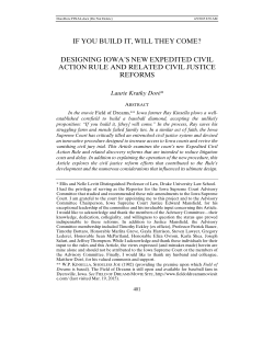 if you build it, will they come? designing iowa`s new expedited civil