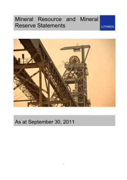 Mineral Resource and Mineral Reserve Statements