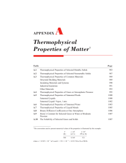 Thermophysical Properties of Matter1