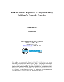 Pandemic Influenza Preparedness and Response Planning