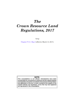 The Crown Resource Land Regulations, 2017