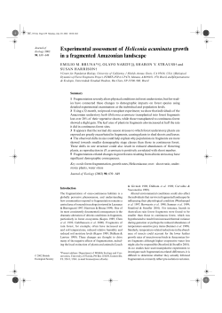 Experimental assessment of Heliconia acuminata