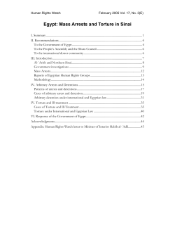 Egypt: Mass Arrests and Torture in Sinai