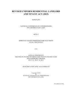 revised uniform residential landlord and tenant act (2015)