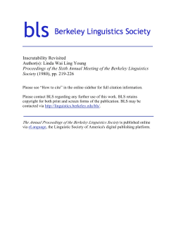 b Berkeley Linguistics Society