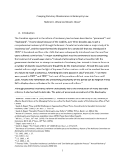 Creeping Statutory Obsolescence in Bankruptcy Law