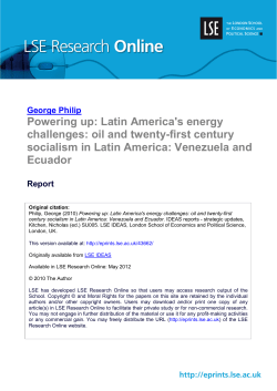 oil and twenty-first century socialism in Latin America: Venezuela
