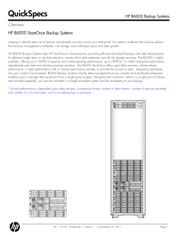 HP B6000 StoreOnce Backup Systems QuickSpecs