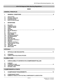 1/111 2014 FIA Regional Rally Sporting Regulations INDEX