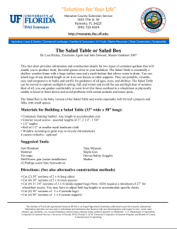 The Salad Table or Salad Box - Manatee County Extension Office