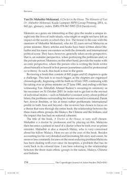 154 Tun Dr. Mahathir Mohamad, A Doctor in the House. The