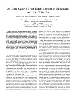 On Data-Centric Trust Establishment in Ephemeral Ad Hoc Networks