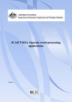 ICAICT102A Operate word-processing applications
