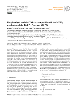 The photolysis module JVAL-14, compatible with the MESSy