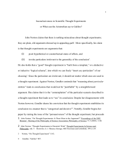 Inconclusiveness in Scientific Thought Experiments or What can the