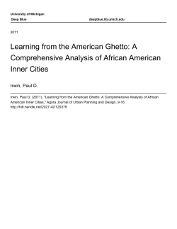 Learning from the American Ghetto: A Comprehensive