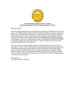 Latino/a Student Cultural Center Toy Drive Monday, November 5