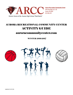 ARCC Pamphlet - Aurora Recreational Community Center