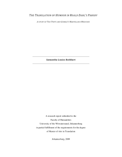 the translation of humour in roald dahl`s parody