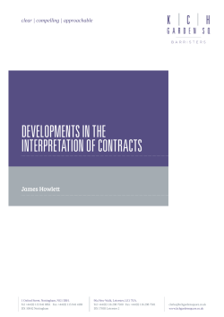 developments in the interpretation of contracts