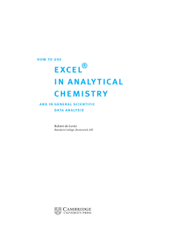 how to use excel in analytical chemistry - Assets