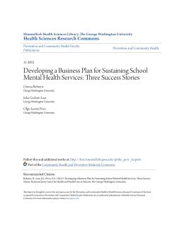Developing a Business Plan for Sustaining School Mental Health