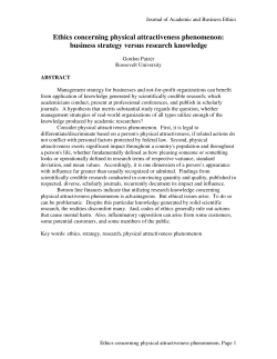 Ethics concerning physical attractiveness phenomenon