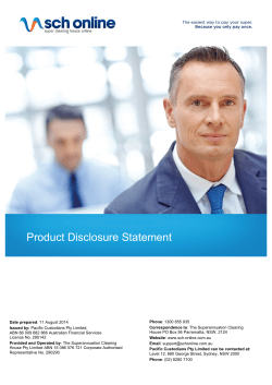 an SCH Online Product Disclosure Statement