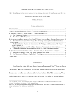 United Nations Peacekeepers Can Do No Wrong