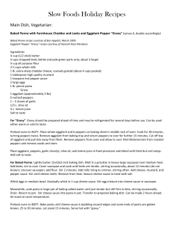 Slow Foods Holiday Recipes