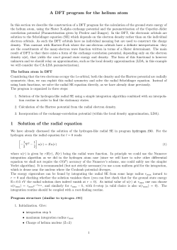 A DFT program for the helium atom 1 Solution of the radial equation