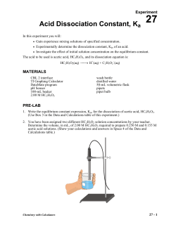 Acid Dissociation Constant, Ka